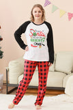 Conjunto de pijama Papá Noel estampado Papá Noel negro y rojo