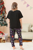 Conjunto de pijama familiar de Halloween con estampado de araña negro y naranja