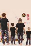 Conjunto de pijama familiar de Halloween con estampado de araña negro y naranja