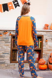 Pijama familiar de Halloween con estampado de calabaza naranja (mangas largas)