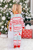 Copo De Nieve Y Ciervo Estampado Gris Familia A Juego Conjunto de Pijama Navideño