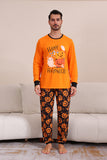 Estampado de calabaza naranja Juego de pijama familiar de Halloween