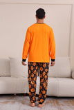 Estampado de calabaza naranja Juego de pijama familiar de Halloween
