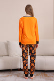 Estampado de calabaza naranja Juego de pijama familiar de Halloween