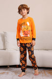 Estampado de calabaza naranja Juego de pijama familiar de Halloween