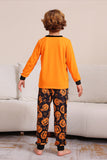 Estampado de calabaza naranja Juego de pijama familiar de Halloween