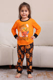 Estampado de calabaza naranja Juego de pijama familiar de Halloween