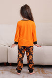 Estampado de calabaza naranja Juego de pijama familiar de Halloween