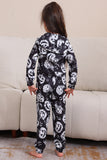 Pijama de una pieza de Halloween a juego con estampado de calabaza
