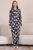 Pijama de una pieza de Halloween a juego con estampado de calabaza