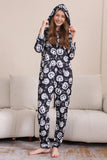 Pijama de una pieza de Halloween a juego con estampado de calabaza