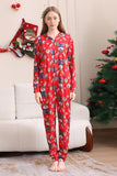 Pijama de una pieza navideño a juego con estampado de alce