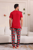 Conjuntos de pijamas familiares rojos Feliz Navidad