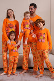 Conjunto de pijama familiar de calabaza naranja de Halloween