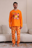 Conjunto de pijama familiar de calabaza naranja de Halloween