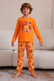 Conjunto de pijama familiar de calabaza naranja de Halloween