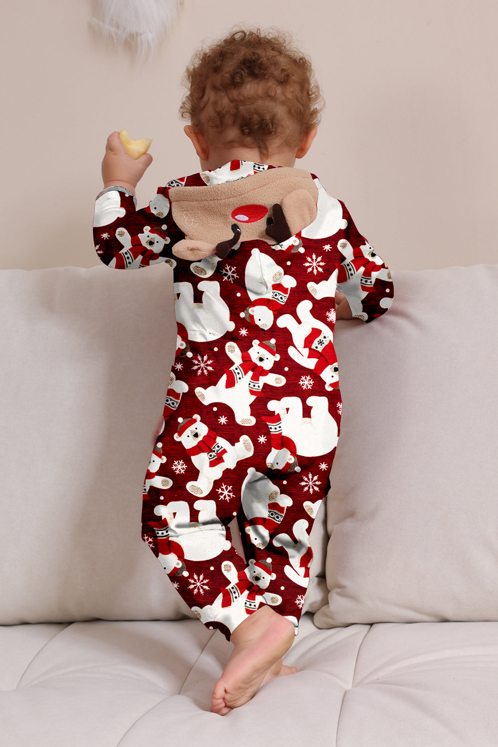 Conjunto de pijama familiar Burgundy Bear