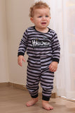 Conjunto de pijama familiar gris Happy Halloween