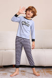 Conjunto de pijama familiar gris Happy Halloween