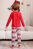 Conjunto de pijama familiar navideño rojo a juego