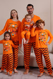 Conjunto de pijama a juego familiar de Halloween naranja