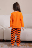 Conjunto de pijama a juego familiar de Halloween naranja