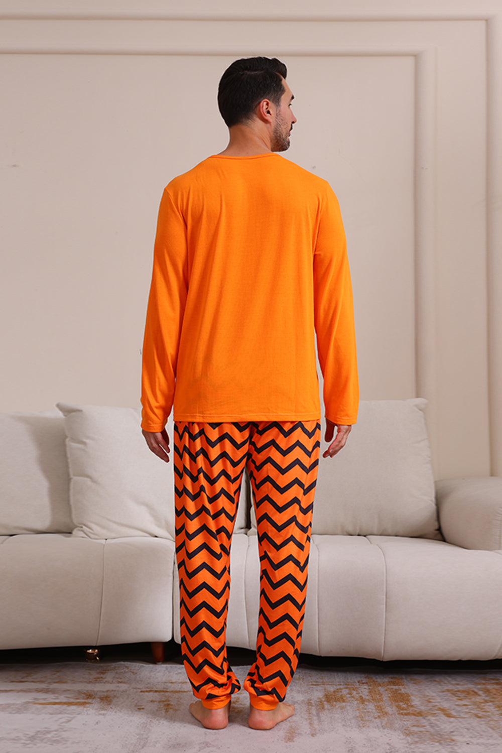 Conjunto de pijama a juego familiar de Halloween naranja