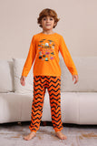 Conjunto de pijama a juego familiar de Halloween naranja