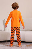 Conjunto de pijama a juego familiar de Halloween naranja