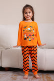 Conjunto de pijama a juego familiar de Halloween naranja