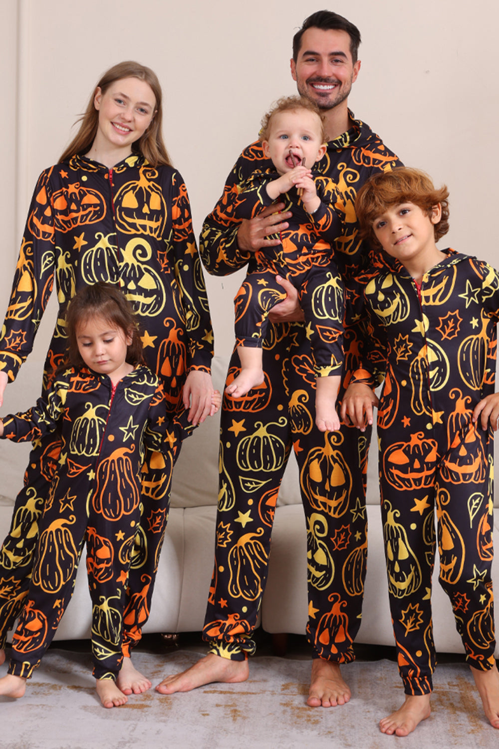 Estampado negro Conjunto de pijama familiar de Halloween a juego