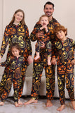 Estampado negro Conjunto de pijama familiar de Halloween a juego