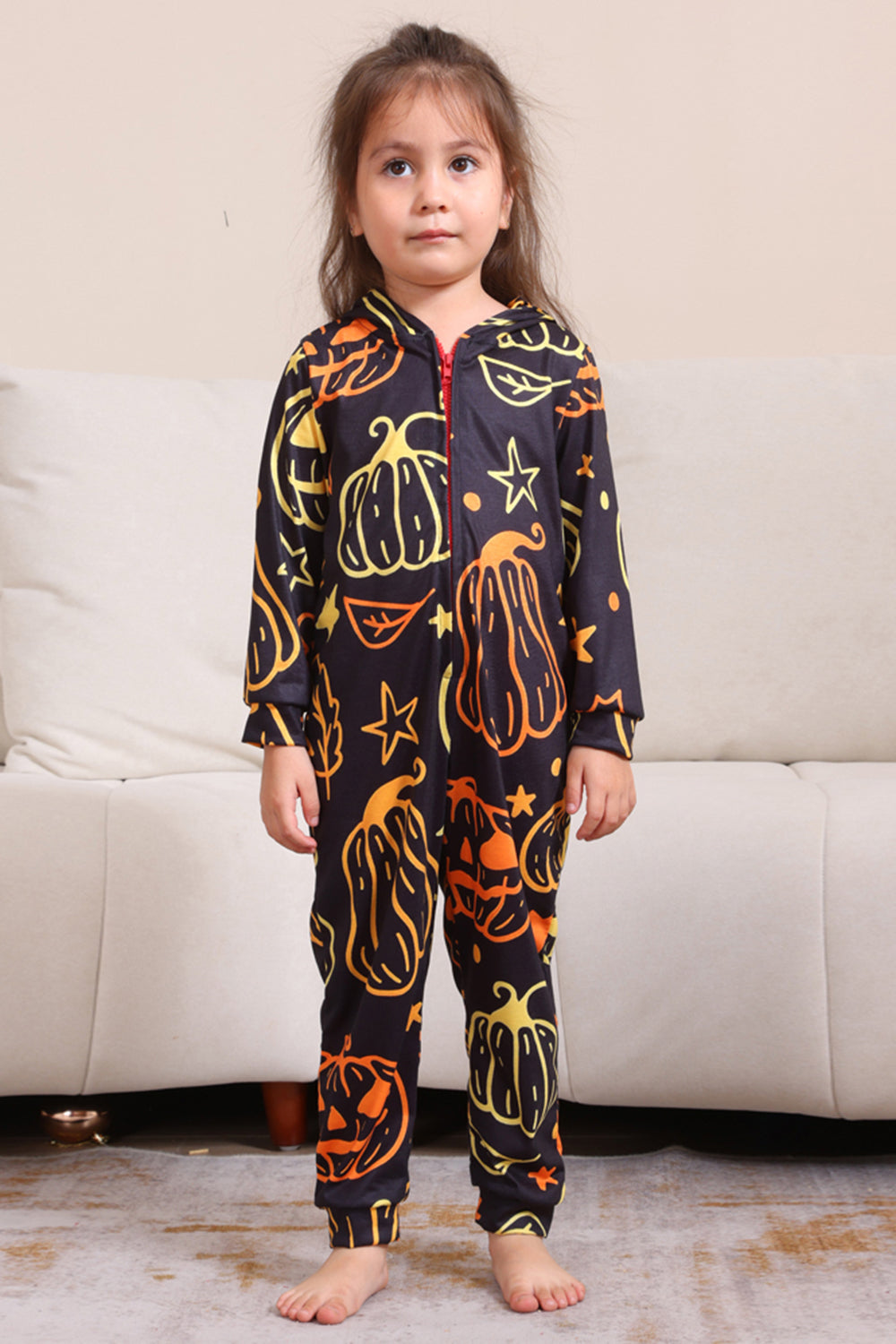 Estampado negro Conjunto de pijama familiar de Halloween a juego