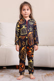 Estampado negro Conjunto de pijama familiar de Halloween a juego