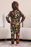 Estampado negro Conjunto de pijama familiar de Halloween a juego