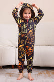 Estampado negro Conjunto de pijama familiar de Halloween a juego