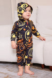 Estampado negro Conjunto de pijama familiar de Halloween a juego