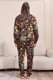 Estampado negro Conjunto de pijama familiar de Halloween a juego