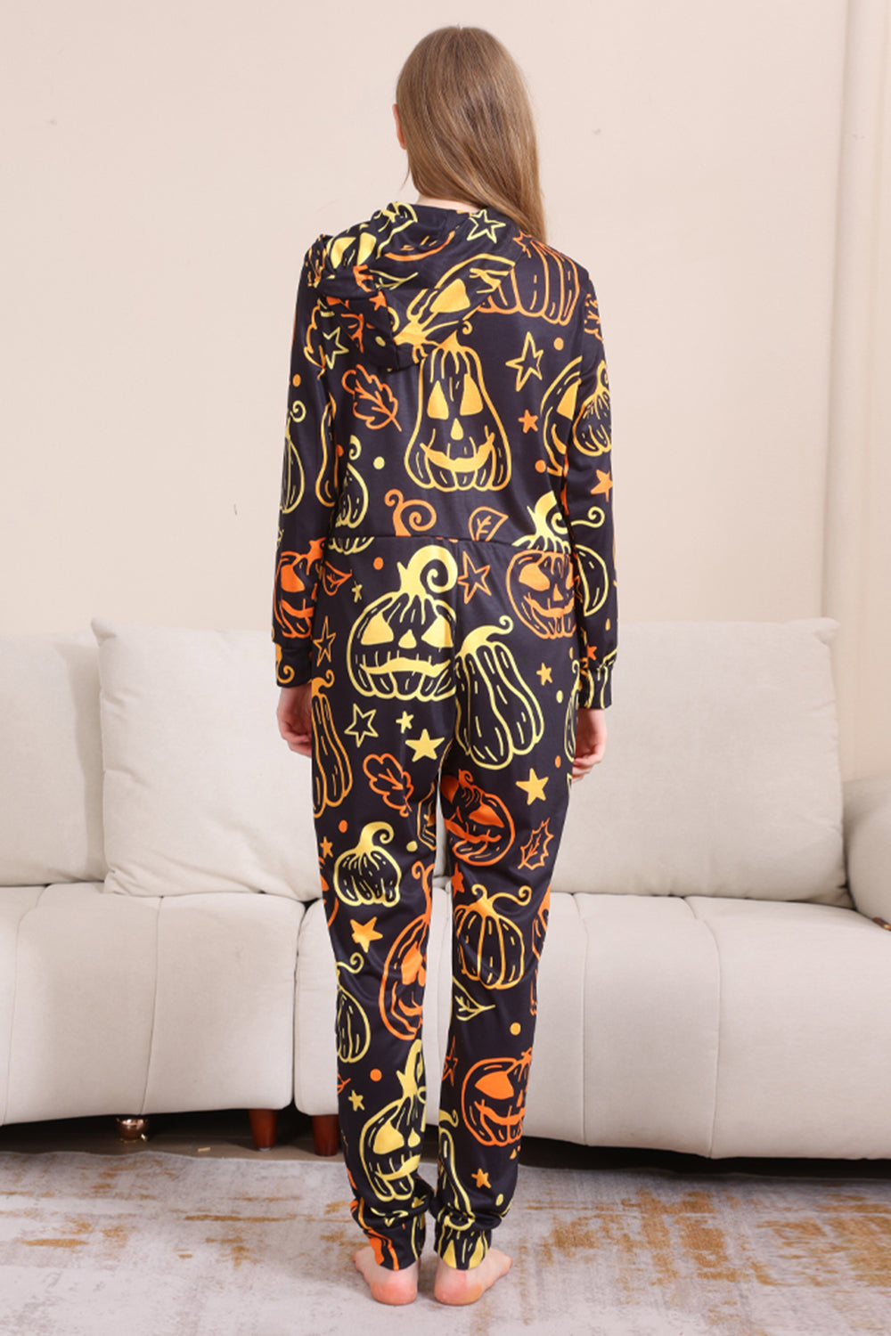Estampado negro Conjunto de pijama familiar de Halloween a juego