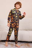 Estampado negro Conjunto de pijama familiar de Halloween a juego