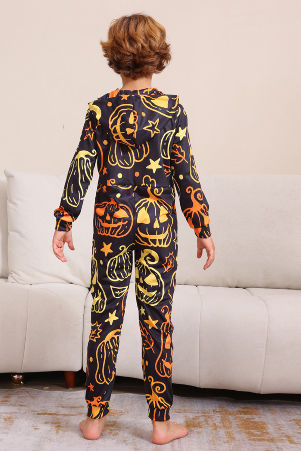 Estampado negro Conjunto de pijama familiar de Halloween a juego