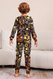Estampado negro Conjunto de pijama familiar de Halloween a juego