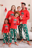 Estampado Rojo Navidad Familia Conjunto de Pijama a Juego