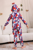 Conjunto de pijama azul oscuro Conjunto de pijama familiar con estampado de sombrero rojo