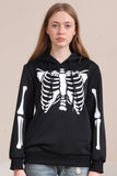 Sudaderas familiares de Halloween con capucha Black Skeleton