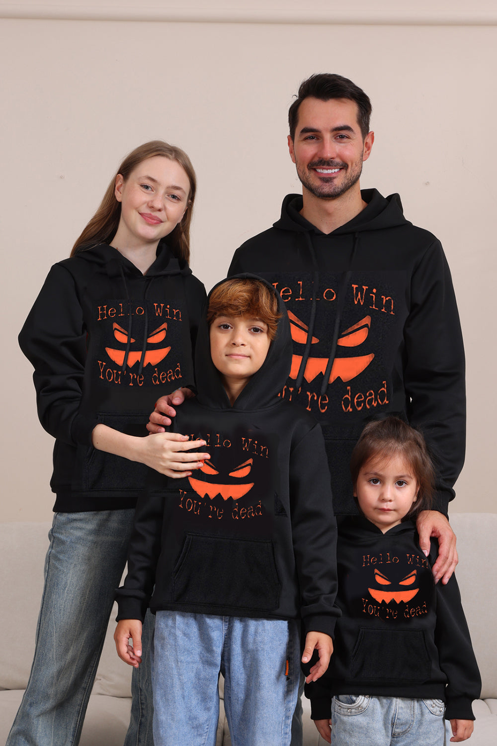 Sudaderas familiares con capucha Evil Black Pumpkin