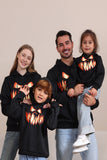 Sudaderas familiares de Halloween con capucha Black Devil Pumpkin Print