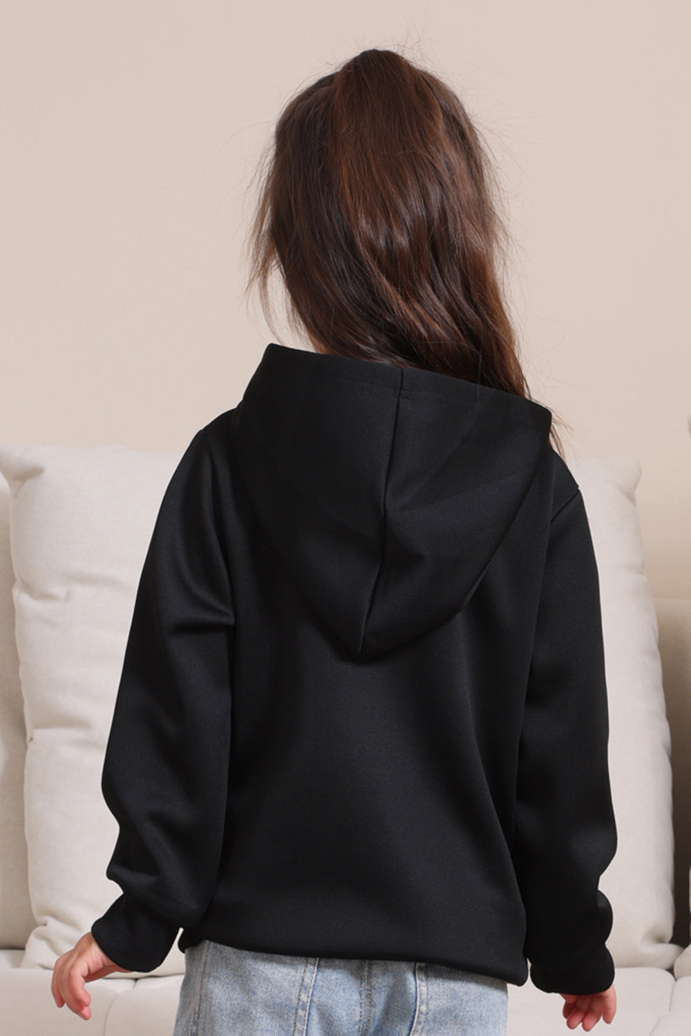 Sudaderas familiares de Halloween con capucha Black Devil Pumpkin Print
