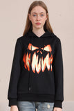 Sudaderas familiares de Halloween con capucha Black Devil Pumpkin Print