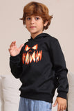 Sudaderas familiares de Halloween con capucha Black Devil Pumpkin Print